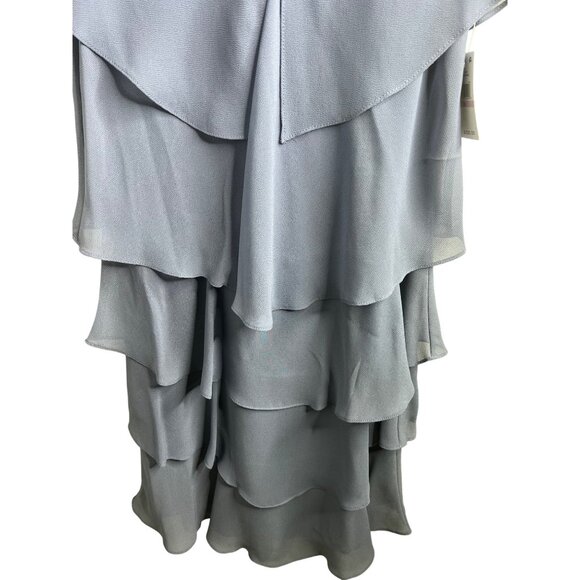 S.L. Fashions Womens Periwinkle Short Sleeve Tiered Chiffon Cocktail Dress Sz 6 - Picture 10 of 14